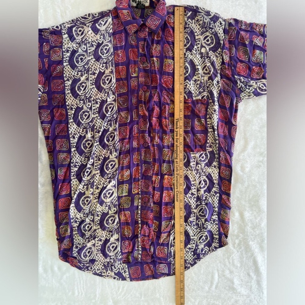 Purple Patterned Button Down Shirt - image 4